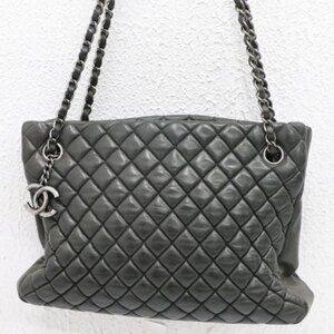 Chanel Iridescent Calfskin Leather Bubble Quilt Tote Bag-Black